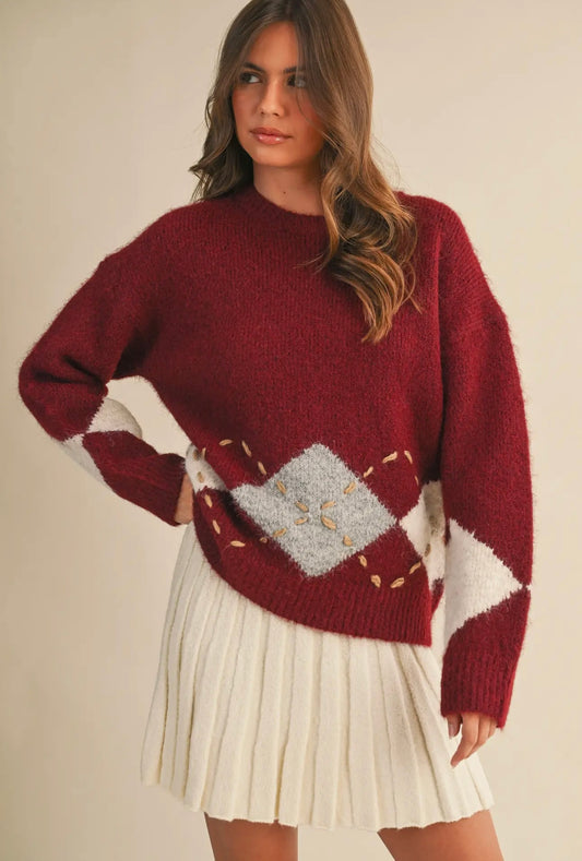 Argyle Border Sweater
