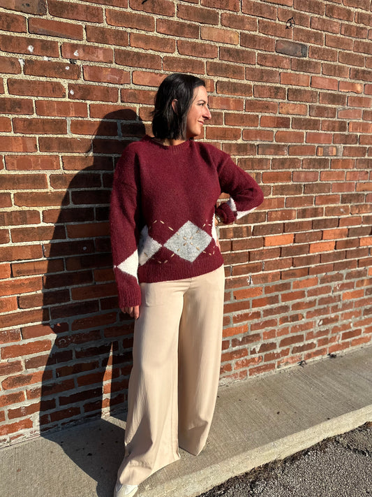 Argyle Border Sweater